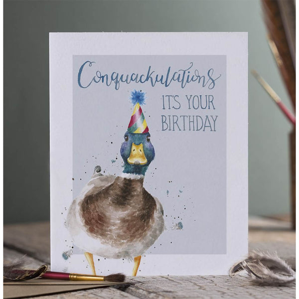 Wrendale Designs by Hannah Dale 'Conquackulations' Birthday Card - Duck