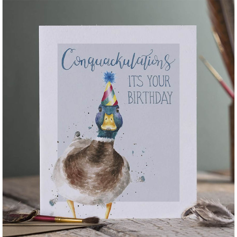 Wrendale Designs by Hannah Dale 'Conquackulations' Birthday Card - Duck
