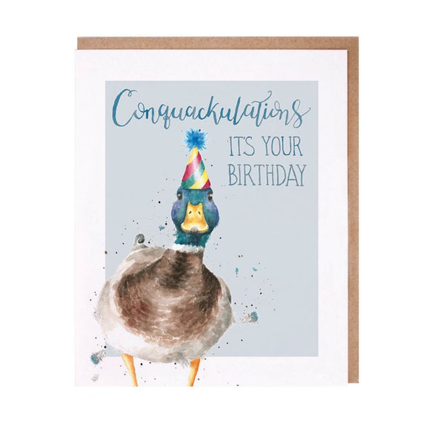 Wrendale Designs by Hannah Dale 'Conquackulations' Birthday Card - Duck