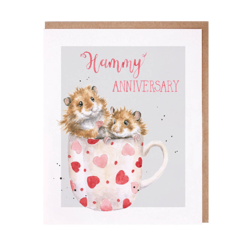 Wrendale Designs by Hannah Dale 'Hammy Anniversary' Card - Hamster