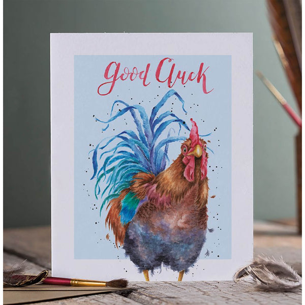 Wrendale Designs by Hannah Dale 'Good Cluck' Good Luck Card - Cockerel