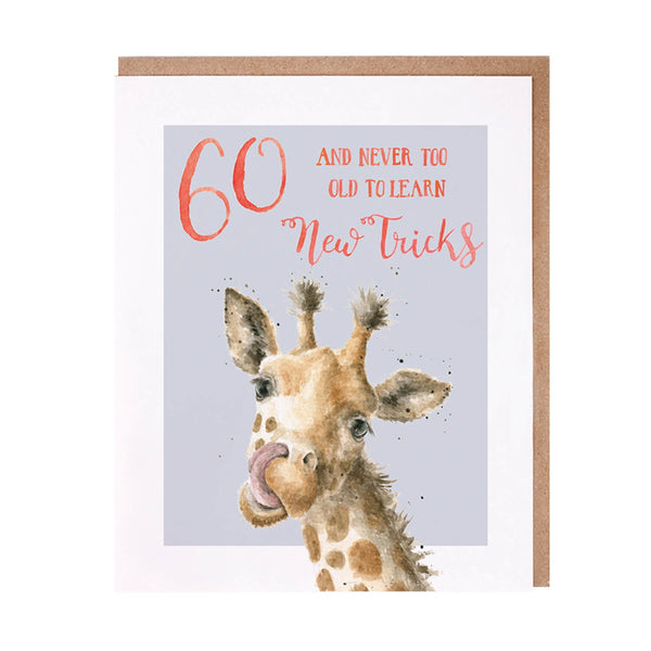 Wrendale Designs by Hannah Dale 60 And Never Too Old To Learn New Tricks Card - Giraffe