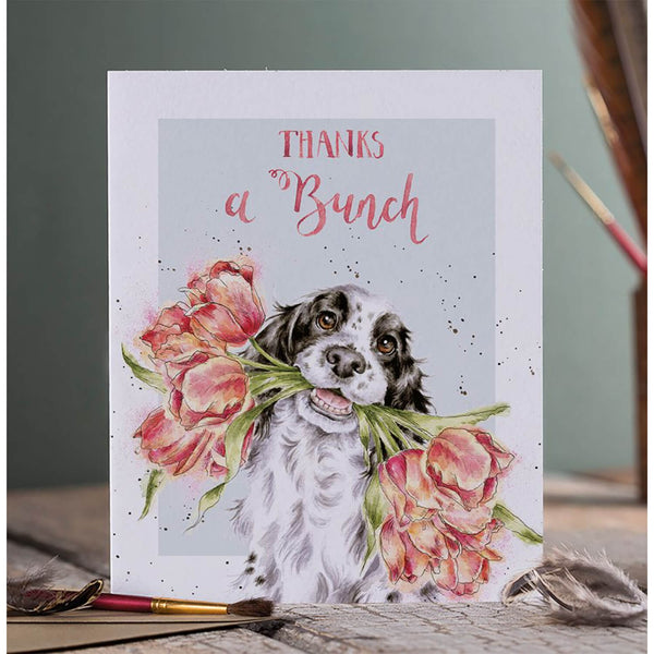 Wrendale Designs by Hannah Dale 'Thanks A Bunch' Thank You Card - Spaniel