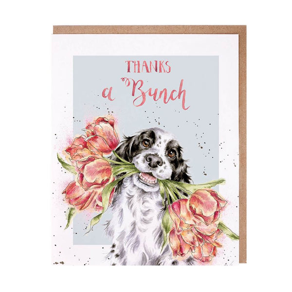Wrendale Designs by Hannah Dale 'Thanks A Bunch' Thank You Card - Spaniel