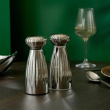 Robert Welch Palm Small Stainless Steel Salt & Pepper Mills With Tray - Bright