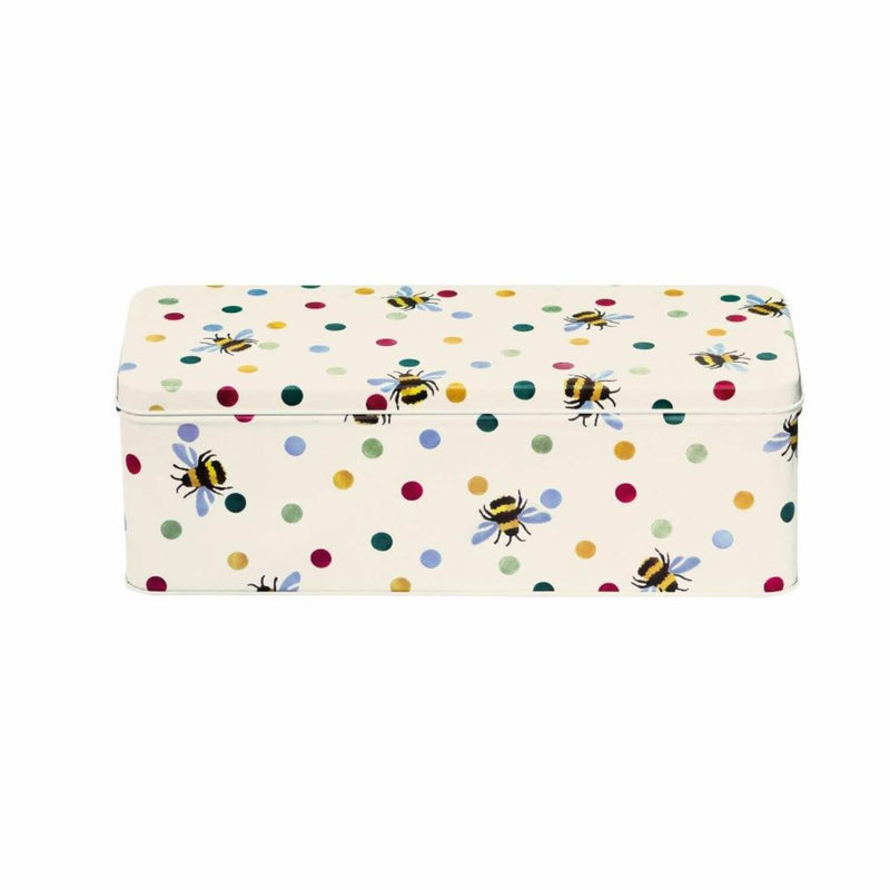 Emma Bridgewater Long Deep Rectangular Tin - Polka Bee