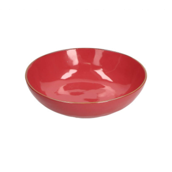 Rose & Tulipani Concerto Corallo Coral Red Soup Plate - 21cm