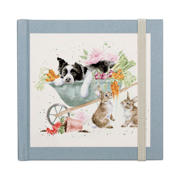 Wrendale Designs by Hannah Dale Password Book - Sleeping on the Job - Border Collie & Rabbits