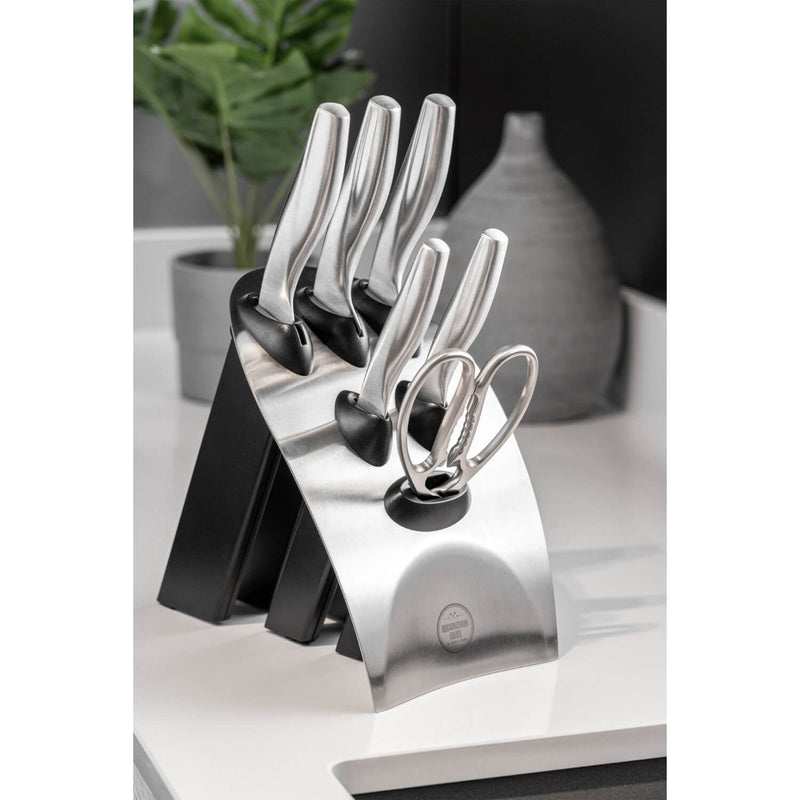 Rockingham Forge 230 Series 7-Piece Knife Block Set - Silver