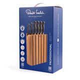 Robert Welch Professional Oak Book 7-Piece Knife Block Set & Signature Black Handheld Sharpener