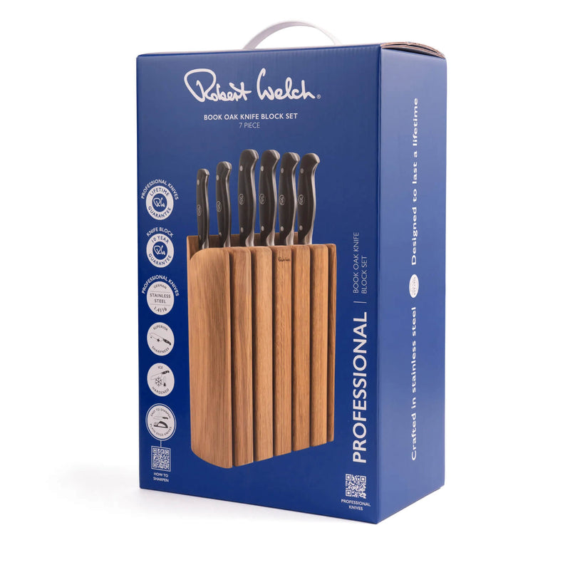 Robert Welch Professional Oak Book 7-Piece Knife Block Set