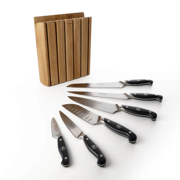 Robert Welch Professional Oak Book 7-Piece Knife Block Set