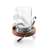 Robert Welch Helix Mirror Polished 18|10 Stainless Steel & Walnut Tealight Holder