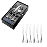 Robert Welch Honeybourne Bright 24-Piece Cutlery Set with 6 Free Butter Knives
