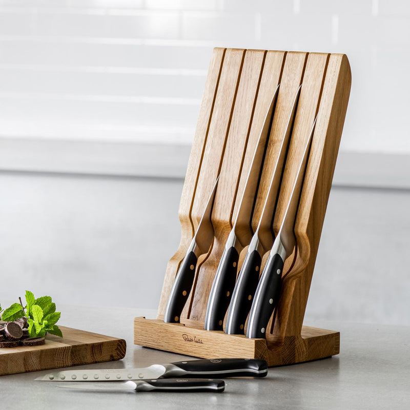 Robert Welch Professional V Angle 7-Piece Knife Block & Signature Handheld Sharpener Set