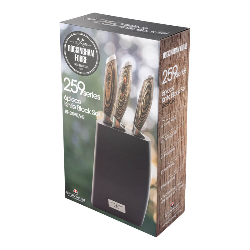 Rockingham Forge RF-259 Series 6-Piece Knife Block Set