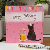 Alex Clark Birthday Card - Cat And Cake