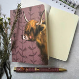 Alex Clark Small Blank Notebook - Highland Cow