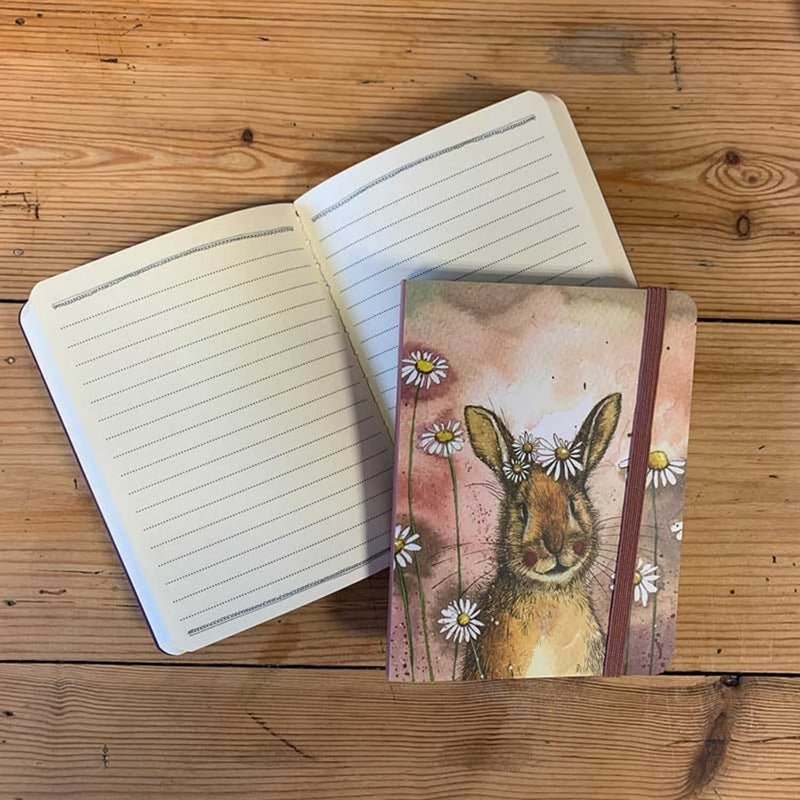 Alex Clark Small Chunky Notebook - Rabbit & Daisies