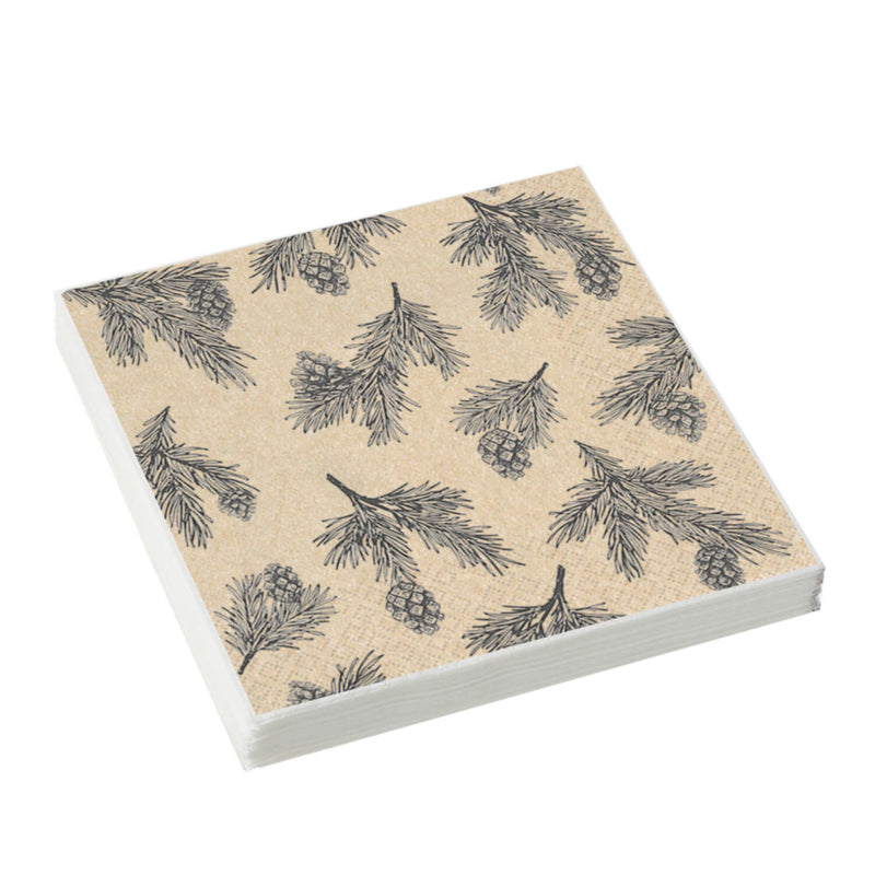 Stow Green 3-Ply Pack Of 20 Napkins - Pine Cones