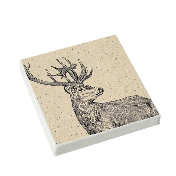 Stow Green Christmas Proud Deer Paper Napkins - Pack of 20