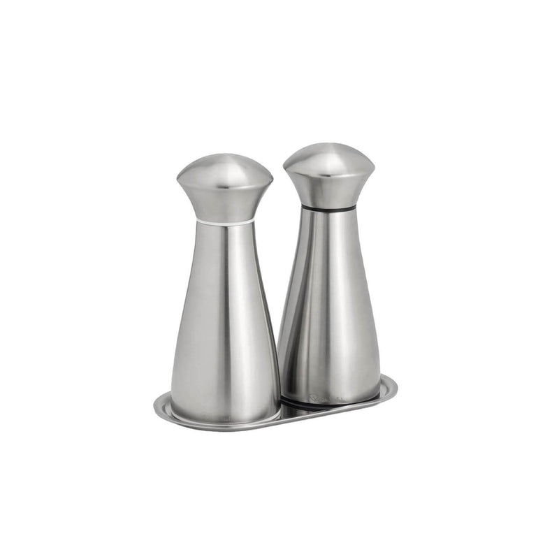 Robert Welch Signature Small Stainless Steel Salt & Pepper Mill Set With Tray - Satin