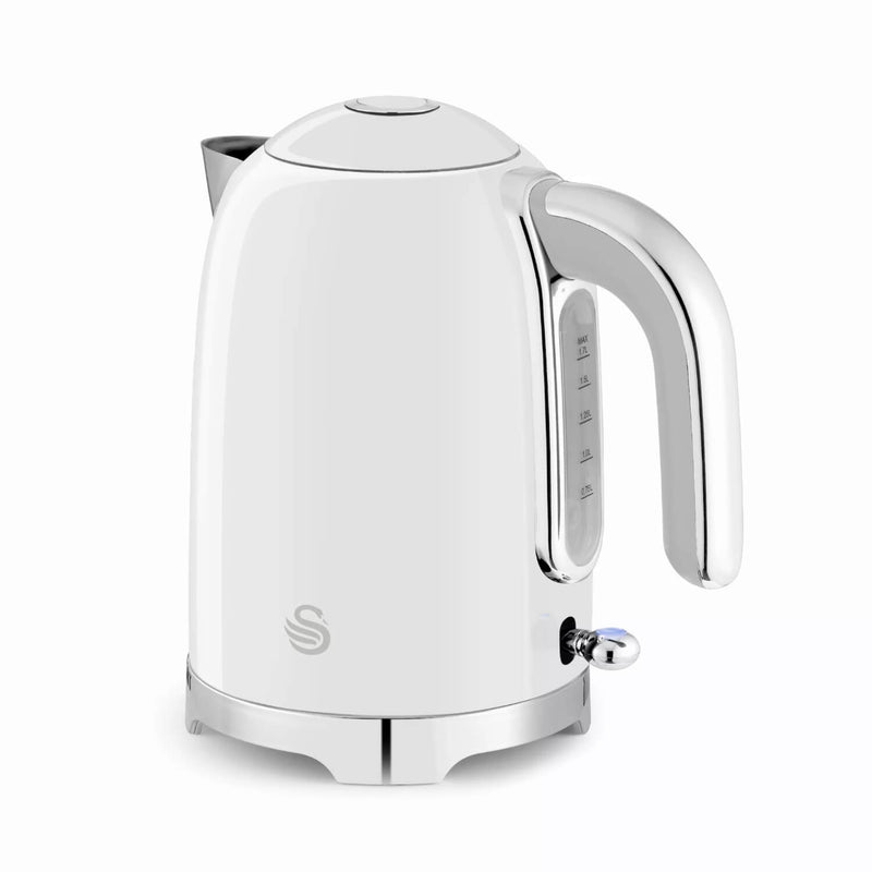 Swan Solace 1.7 Litre Stainless Steel Jug Kettle - Gloss White