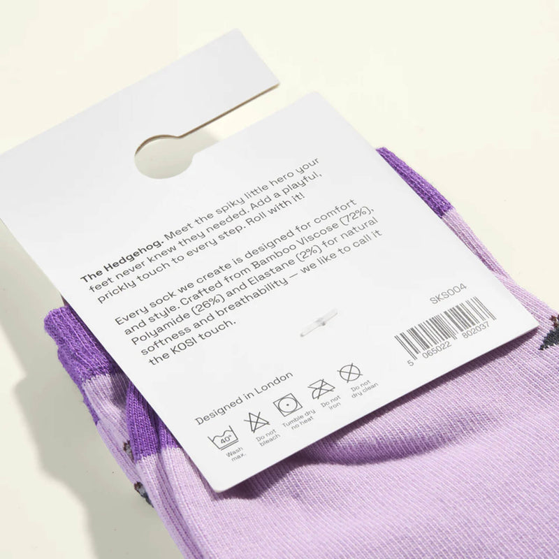 Kosi Bamboo Socks One Size 3-8 -  The Hedgehog