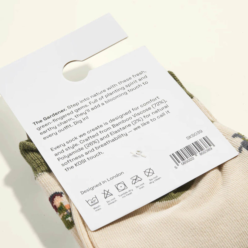 Kosi Bamboo Socks One Size 3-8 -  The Gardener