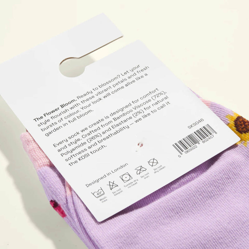 Kosi Bamboo Socks One Size 3-8 -  The Flower Bloom