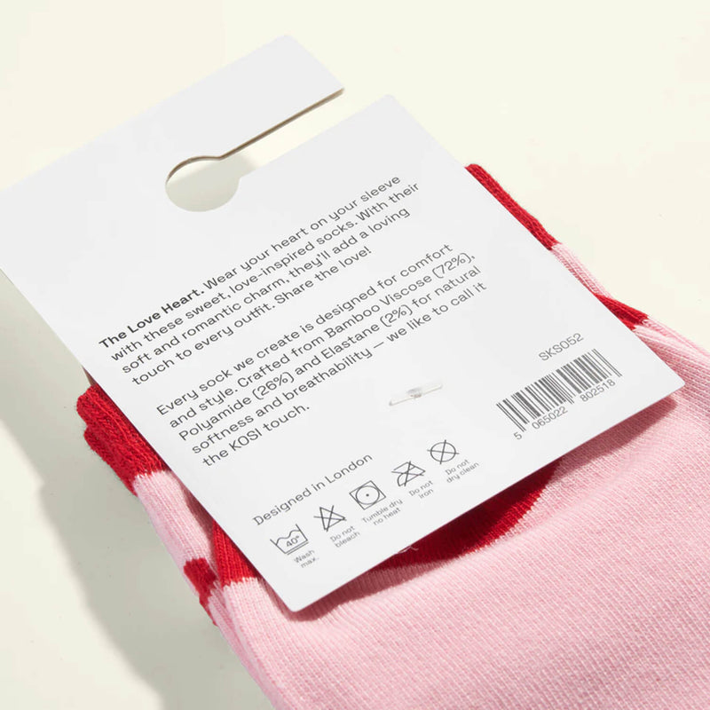 Kosi Bamboo Socks One Size 3-8 -  The Love Heart