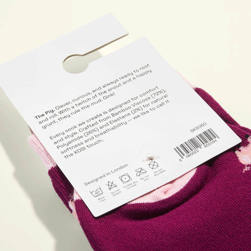 Kosi Bamboo Socks One Size 3-8 -  The Pig