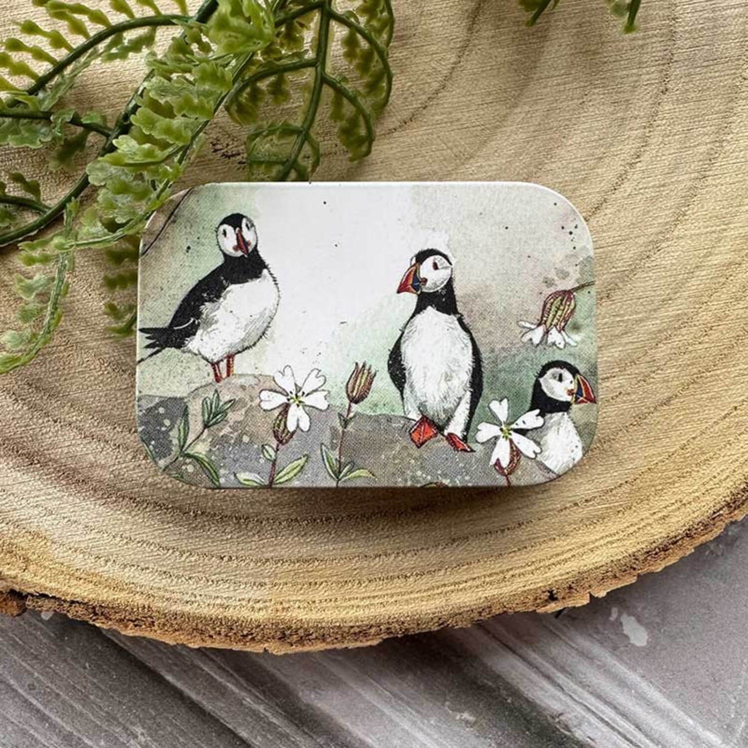 Buy Alex Clark | Small Sliding Tin - Puffin & Sea Campion – Potters ...