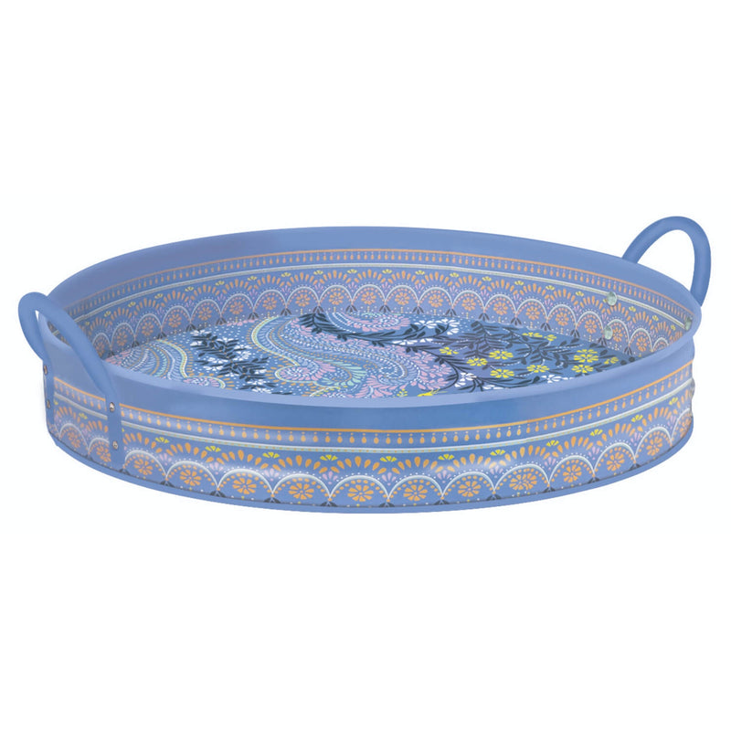 Sara Miller Large Handled Deep Tin Tray - Filigree