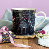 Sara Miller London 340ml Fine China Mug - Midnight Leopard
