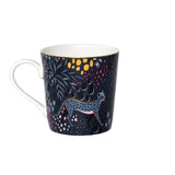 Sara Miller London 340ml Fine China Mug - Midnight Leopard