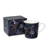 Sara Miller London 340ml Fine China Mug - Midnight Leopard