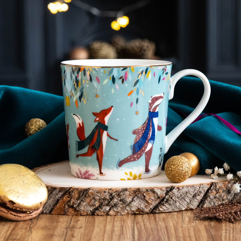 Sara Miller London Woodland Tales 340ml Mug - Skaters