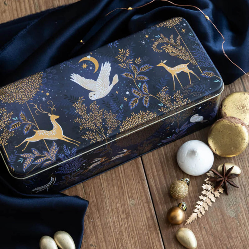 Sara Miller Christmas Long Deep Rectangular Tin - Magical Nightfall