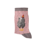 Wrendale Designs by Hannah Dale Womens Bamboo Socks - Curious Hen - Chicken