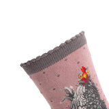 Wrendale Designs by Hannah Dale Womens Bamboo Socks - Curious Hen - Chicken