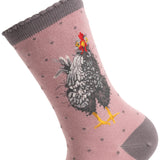 Wrendale Designs by Hannah Dale Womens Bamboo Socks - Curious Hen - Chicken