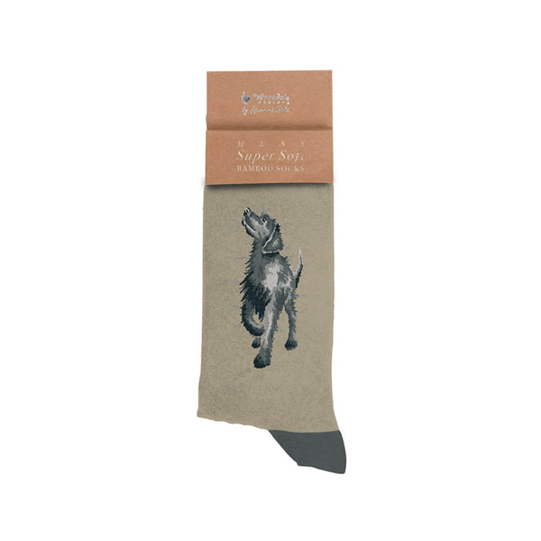 Wrendale Designs Mens Bamboo Socks One Size 7-11 - Walkies - Labrador