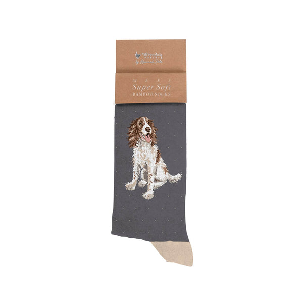 Wrendale Designs Mens Bamboo Socks One Size 7-11 - Willow - Spaniel