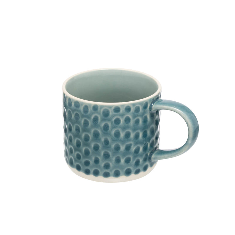 Siip Embossed Circle Stoneware 300ml Mug - Green