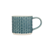 Siip Embossed Circle Stoneware 300ml Mug - Green