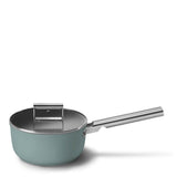 Smeg Cookware 20cm Non-Stick Ceramic Coated Saucepan - Matte Emerald Green