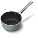 Smeg Cookware 20cm Non-Stick Ceramic Coated Saucepan - Matte Emerald Green