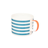 Siip Horizontal Stripe Short China 300ml Mug - Blue