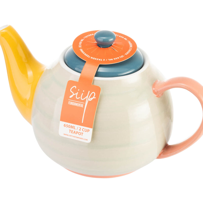 Siip 2 Cup Stoneware Teapot - Block Colours